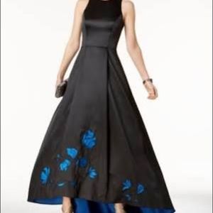 Black and blue prom dress